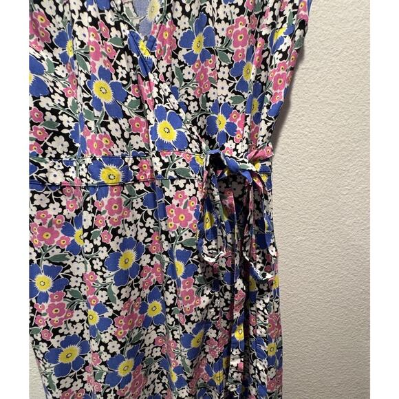 J. Crew Women’s Size XS Floral Print Wrap Midi Dress Multi Color Lightweight - Picture 5 of 6
